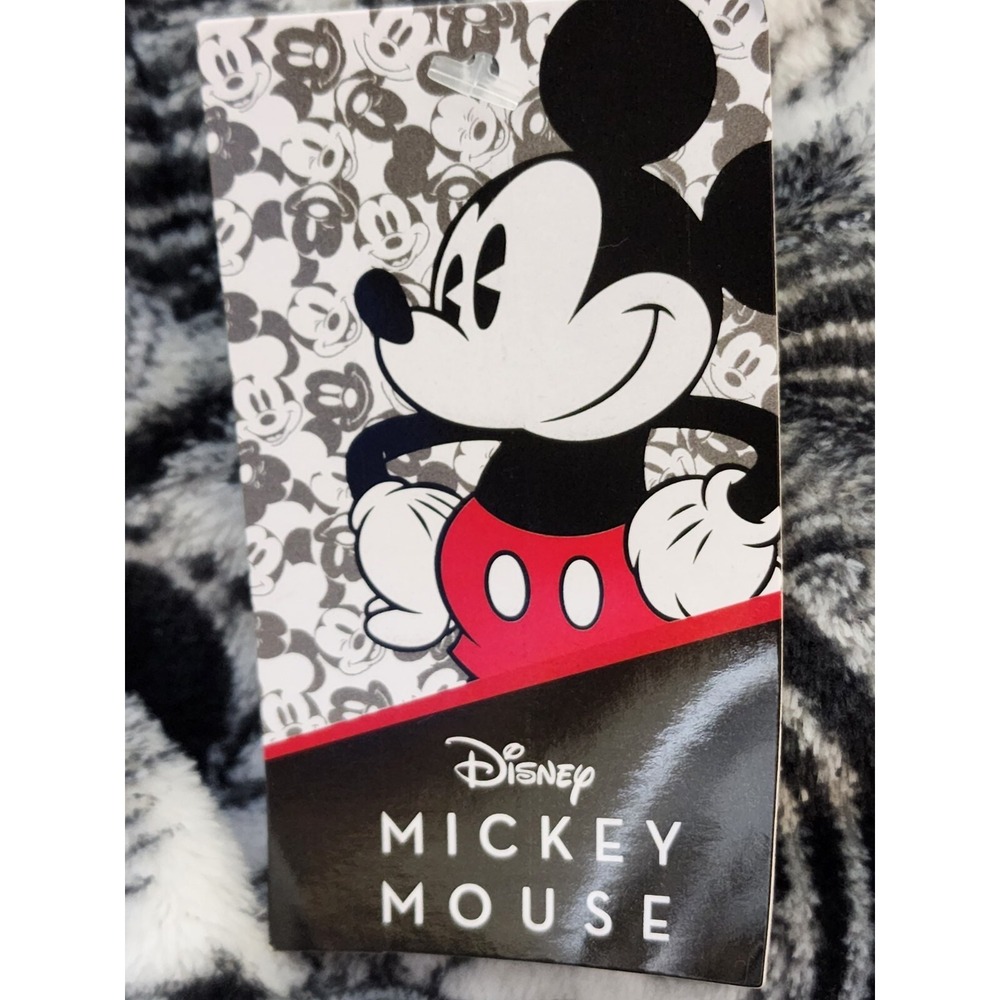 Disney Mickey Mouse PJ Unisex Size Medium Fleece Grey Black Lounge Pajama Pants - Picture 7 of 8